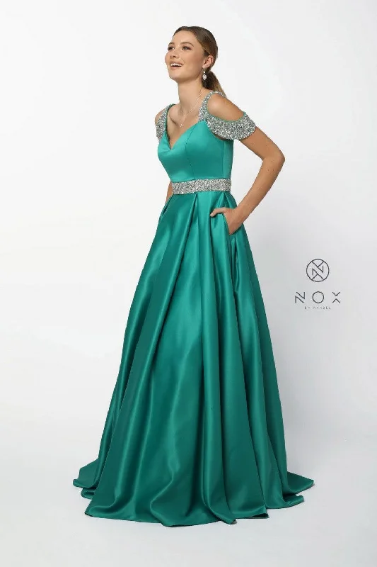 Long Prom Dress Off Shoulder Evening Gown