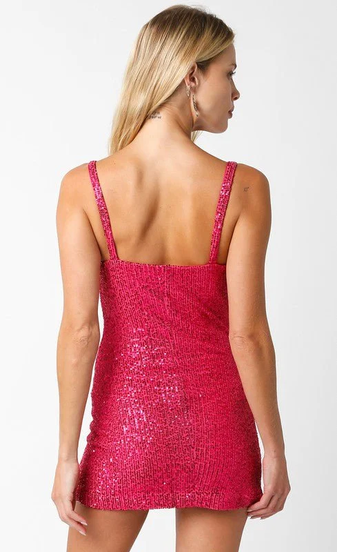 Shine So Bright Fuchsia Sequin Mini Dress