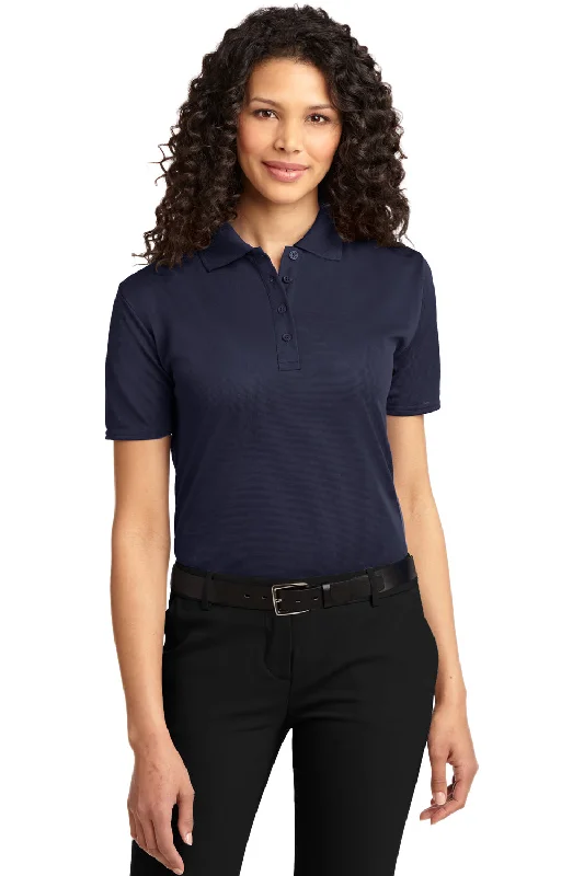 Port Authority Womens Dry Zone Moisture Wicking Short Sleeve Polo Shirt - Navy Blue