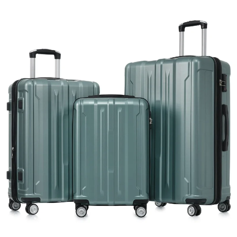3-Pcs Hardside Expandable Luggage Sets, Trunk Set, ABS Lightweight Suitcase Sets with TSA Lock & Spinner Wheels, 20in/24in/28in 3-Pcs Hardside Expandable Luggage Sets, Trunk Set, ABS Lightweight Suitcase Sets with TSA Lock & Spinner Wheels, 20in/24in/28in