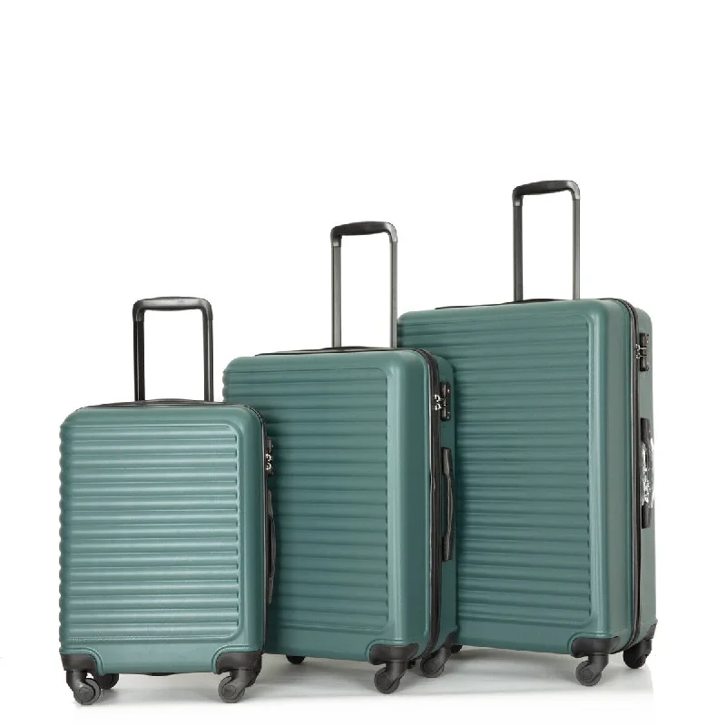 3-Piece Green Luggage Sets with Spinner Wheels & TSA Lock