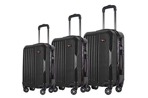 Suitcase wheels replacement kits for smooth rolling after long - term use3-Piece Hardside Spinner Expandable Suitcase Set #1701 (Black)