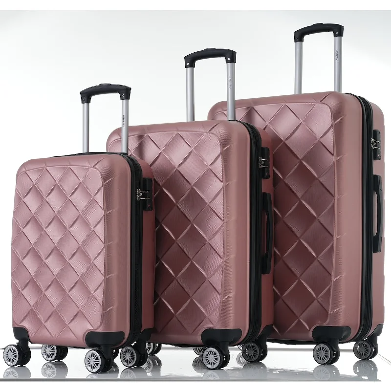 3-Piece Luggage Set Suitcase Set, ABS Hard Shell Lightweight Expandable Travel Luggage with TSA Lock & Spinner Wheels 3-Piece Luggage Set Suitcase Set, ABS Hard Shell Lightweight Expandable Travel Luggage with TSA Lock & Spinner Wheels