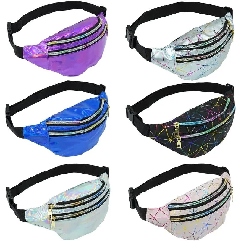 6pcs Waist Bag Pu Leather Outdoor Fashion Colorful Sports Multi-layer Fanny Pack For Traveling Running Partying 6pcs Waist Bag Pu Leather Outdoor Fashion Colorful Sports Multi-layer Fanny Pack For Traveling Running Partying