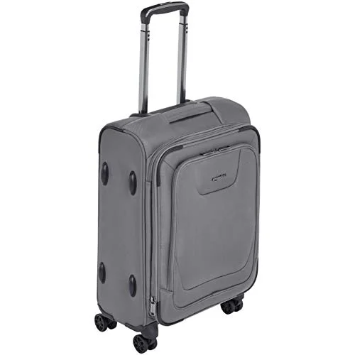 AmazonBasics Expandable Softside Carry-On Spinner Luggage Suitcase With TSA Lock And Wheels - 21 Inch, Grey AmazonBasics Expandable Softside Carry-On Spinner Luggage Suitcase With TSA Lock And Wheels - 21 Inch, Grey