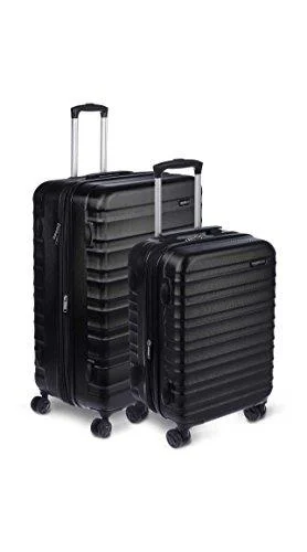 Amazonbasics Hardside Spinner Luggage - 2 Piece Set (20", 28"), Black