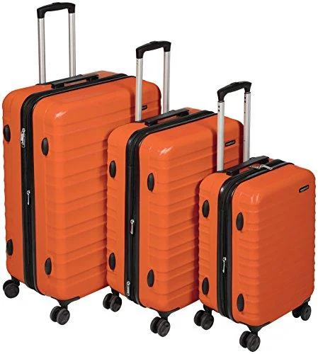 Amazonbasics Hardside Spinner Luggage - 3 Piece Set (20", 24", 28"), Burnt Orange