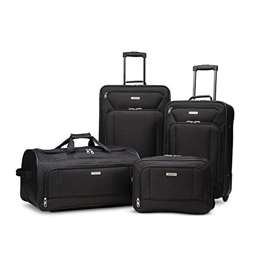 Waterproof luggage covers for protection against rain on outdoor tripsAmerican Tourister Fieldbrook Xlt 4Pc Set (Bb/Wh Dfl/ 21/25 Upright), Black