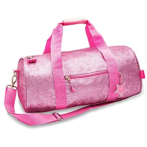 Bixbee Kids Duffle Bag, Dance Bag & Travel Bag for Sports, Gymnastics and Ballet with Adjustable Strap, Zippers, Pockets, and Flake-Resistant Glitter - Dance Bag for Girls in Sparkalicious Pink Bixbee Kids Duffle Bag, Dance Bag & Travel Bag for Sports, Gymnastics and Ballet with Adjustable Strap, Zippers, Pockets, and Flake-Resistant Glitter - Dance Bag for Girls in Sparkalicious Pink
