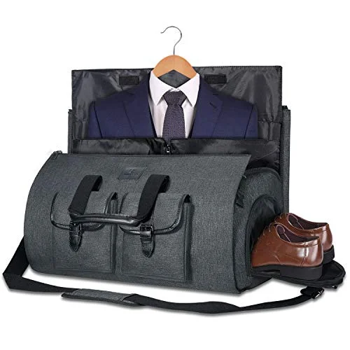 Carry-on Garment Bag Large Duffel Bag Suit Travel Bag Weekend Bag Flight Bag with Shoe Pouch for Men Women (Black) Carry-on Garment Bag Large Duffel Bag Suit Travel Bag Weekend Bag Flight Bag with Shoe Pouch for Men Women (Black)