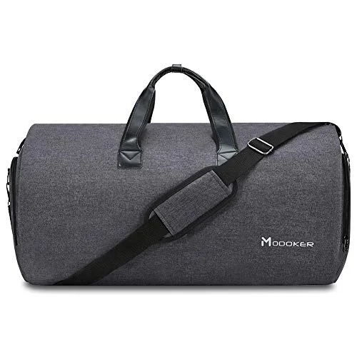 Convertible Garment Bag with Shoulder Strap, Modoker Carry on Garment Duffel Bag for Men Women - 2 in 1 Hanging Suitcase Suit Travel Bags (Black) Convertible Garment Bag with Shoulder Strap, Modoker Carry on Garment Duffel Bag for Men Women - 2 in 1 Hanging Suitcase Suit Travel Bags (Black)