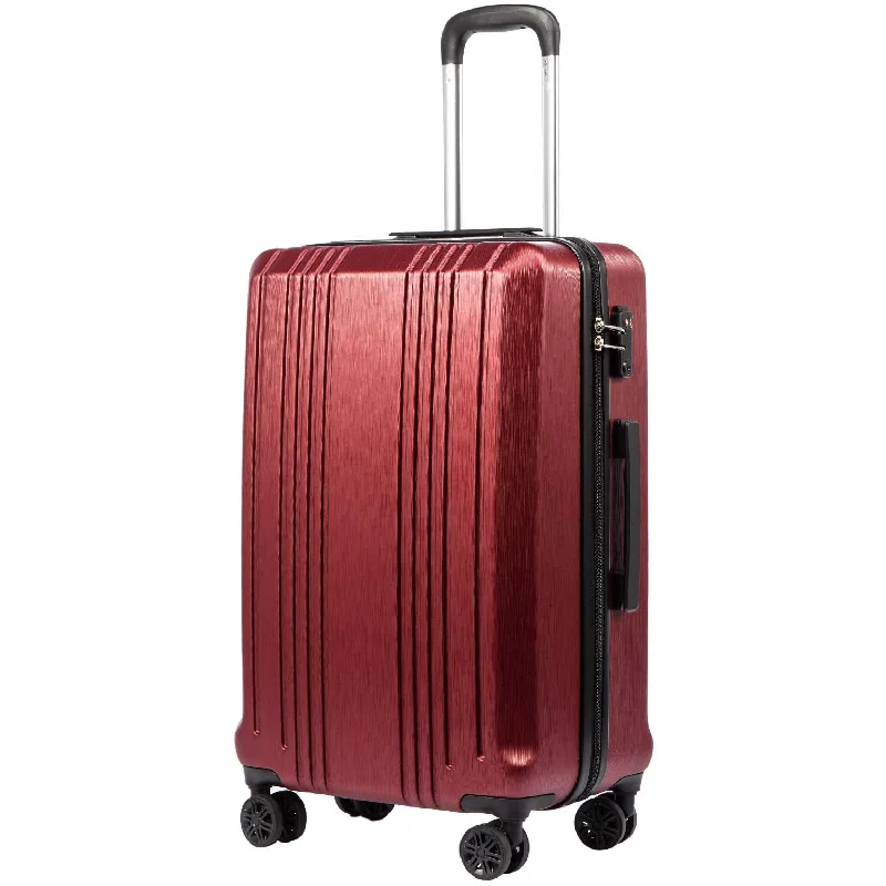 Coolife Luggage Suitcase PC+ABS with TSA Lock Spinner Carry on Hardshell Lightweight 20in 24in 28in (wine red, M(24IN)) Coolife Luggage Suitcase PC+ABS with TSA Lock Spinner Carry on Hardshell Lightweight 20in 24in 28in (wine red, M(24IN))