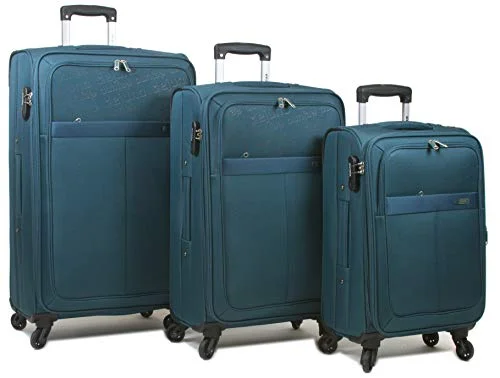 Expandable packing cubes sets in various sizes for organized suitcase packingDejuno Tuscany 3-Piece Lightweight Spinner Luggage Set-Green