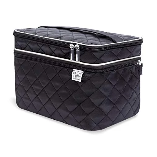 Ellis James Designs Large Travel Makeup Bag for Women - Black Make Up Bag for Women - Travel Cosmetic Bag - Makeup Case Gifts for Women, Makeup Organizer Bag, Travel Toiletry Bag for Women Ellis James Designs Large Travel Makeup Bag for Women - Black Make Up Bag for Women - Travel Cosmetic Bag - Makeup Case Gifts for Women, Makeup Organizer Bag, Travel Toiletry Bag for Women