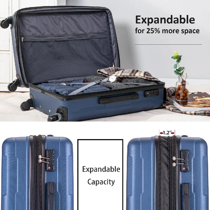 Expanable Spinner Wheel 2 Piece Luggage Set with TSA Lock 20/24