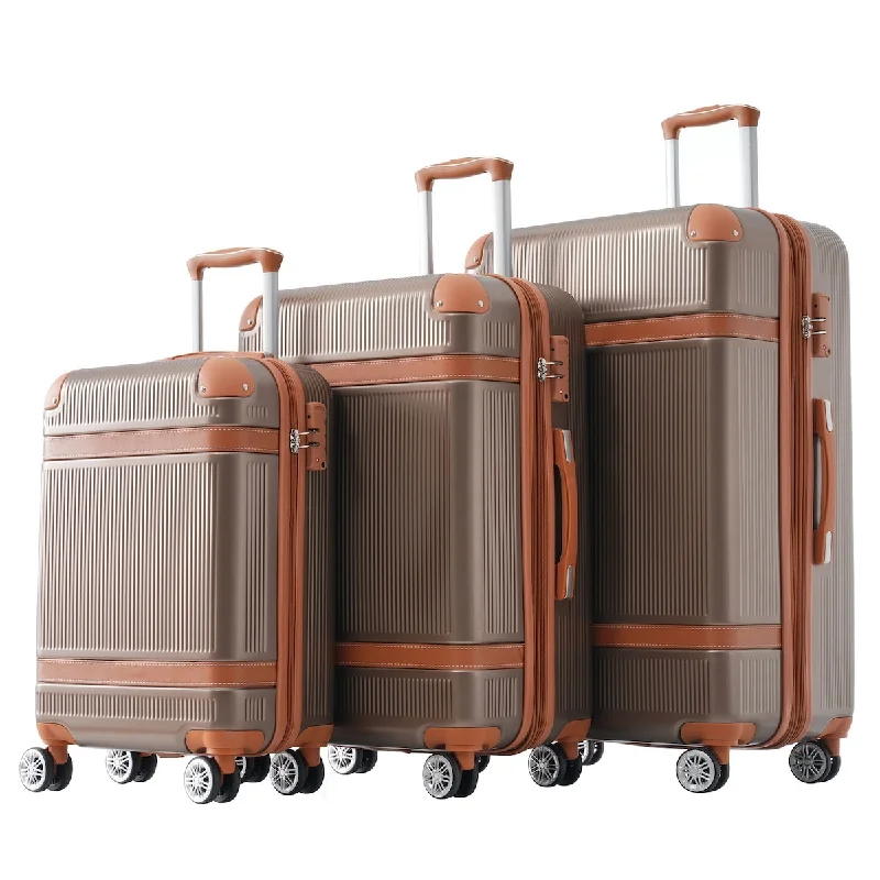 Hardside Expandable Double Spinner Wheel Luggage, 3-Piece Set (20/24/28) - Coppery