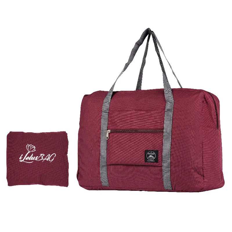 iLotusBAG Travel Foldable Duffel Bag for Women & Men,Lightweight Waterproof Carry-on Bag,Travel Luggage for Sports Gym,Travel Tote Luggage Bag(Wine Red) iLotusBAG Travel Foldable Duffel Bag for Women & Men,Lightweight Waterproof Carry-on Bag,Travel Luggage for Sports Gym,Travel Tote Luggage Bag(Wine Red)