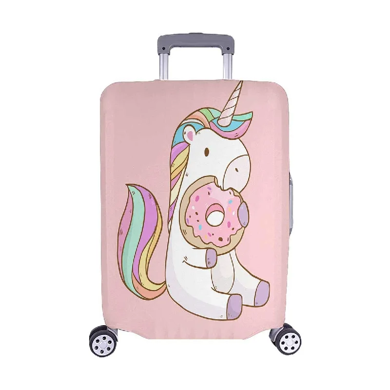 InterestPrint Cute Cartoon Unicorn Eating Donuts Travel Luggage Cover Suitcase Baggage Protector Fits 22"-25" Suitcase InterestPrint Cute Cartoon Unicorn Eating Donuts Travel Luggage Cover Suitcase Baggage Protector Fits 22"-25" Suitcase