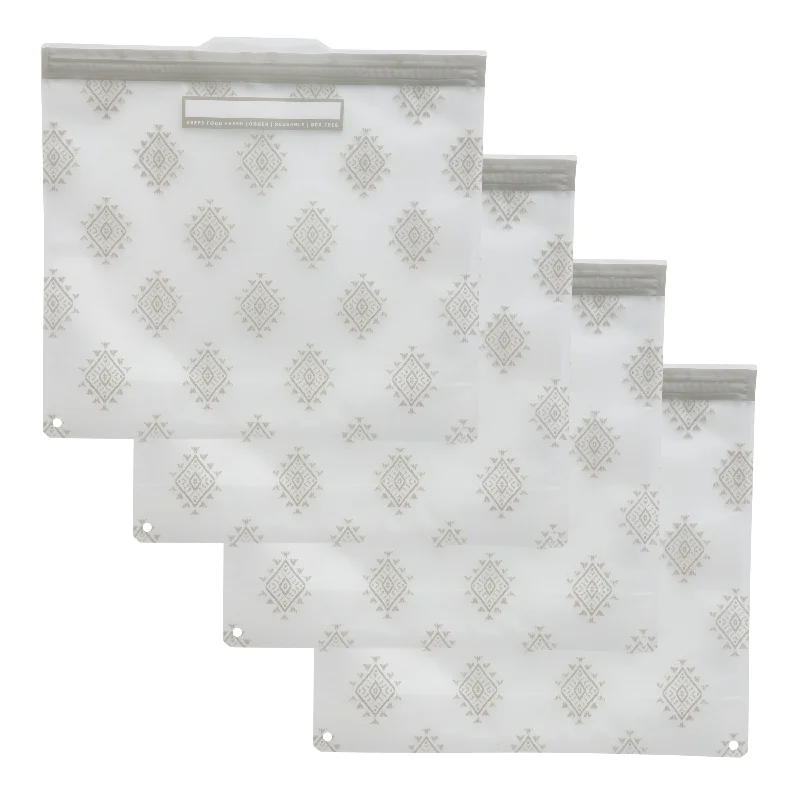 Kitchen Details 4PK Reusable Gallon Bags - Silver