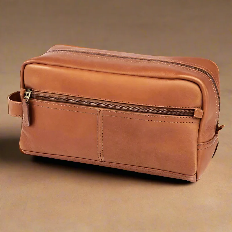 Portable shoe bags to keep footwear separate in suitcasesDorado Leather Shave Kit- $49.99