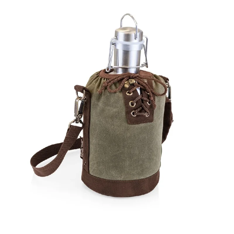 LEGACY® Insulated Growler Khaki Green & Brown Tote with 64-oz. Stainless Steel Growler LEGACY® Insulated Growler Khaki Green & Brown Tote with 64-oz. Stainless Steel Growler