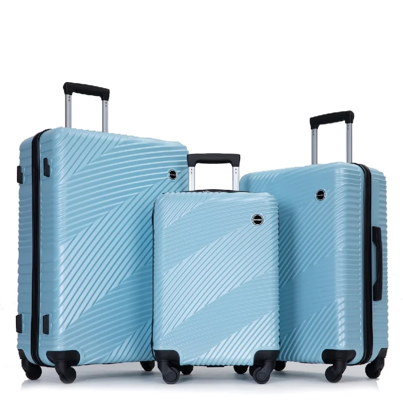 Luggage Suitcase 3 Piece Set expandable, ABS+PC Spinner suitcase with TSA Lock