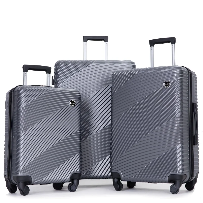 Luggage Suitcase 3 Piece Set expandable, ABS+PC Spinner suitcase with TSA Lock