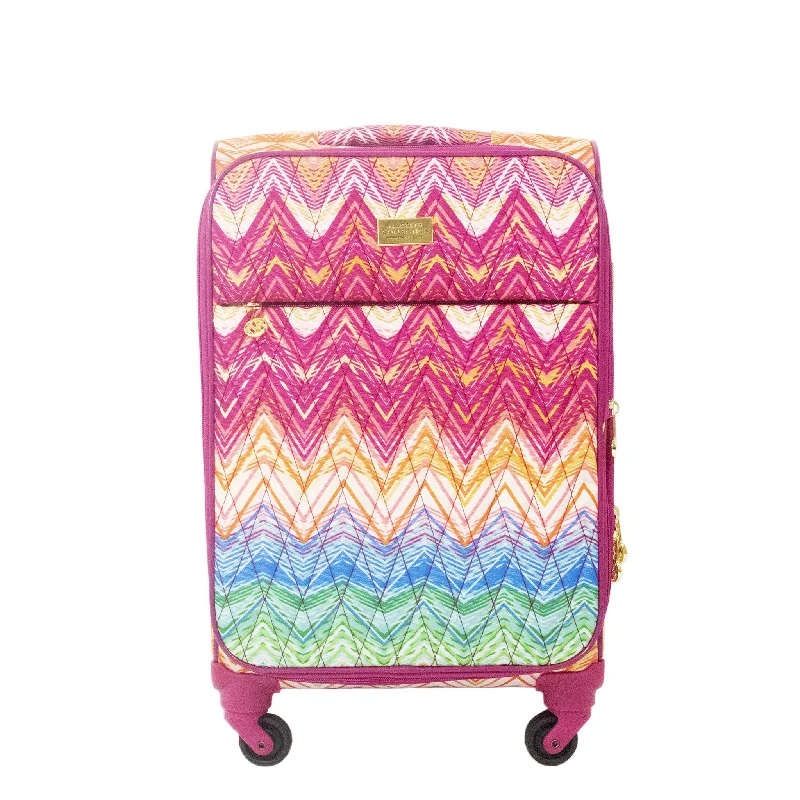 Charging station travel adapters with multiple USB ports for powering devices on the goMacbeth Collection Women's Chevron 21 inch Spinner Luggage, Purple