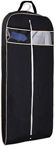MISSLO 43" Gusseted Travel Garment Bag with Accessories Zipper Pocket Breathable Suit Garment Cover for Shirts Dresses Coats, Black MISSLO 43" Gusseted Travel Garment Bag with Accessories Zipper Pocket Breathable Suit Garment Cover for Shirts Dresses Coats, Black