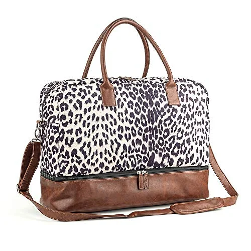 MyMealivos Canvas Weekender Bag, Overnight Travel Carry On Duffel Tote with Shoe Pouch MyMealivos Canvas Weekender Bag, Overnight Travel Carry On Duffel Tote with Shoe Pouch