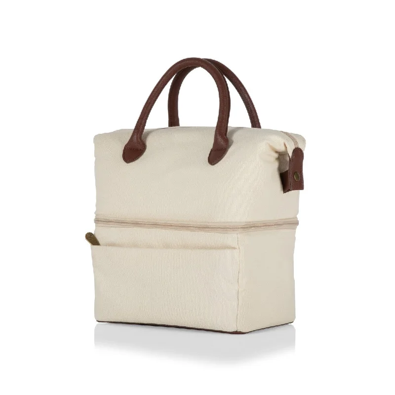 Oniva Urban Lunch Bag Cooler, (Beige with Brown Accents) - White