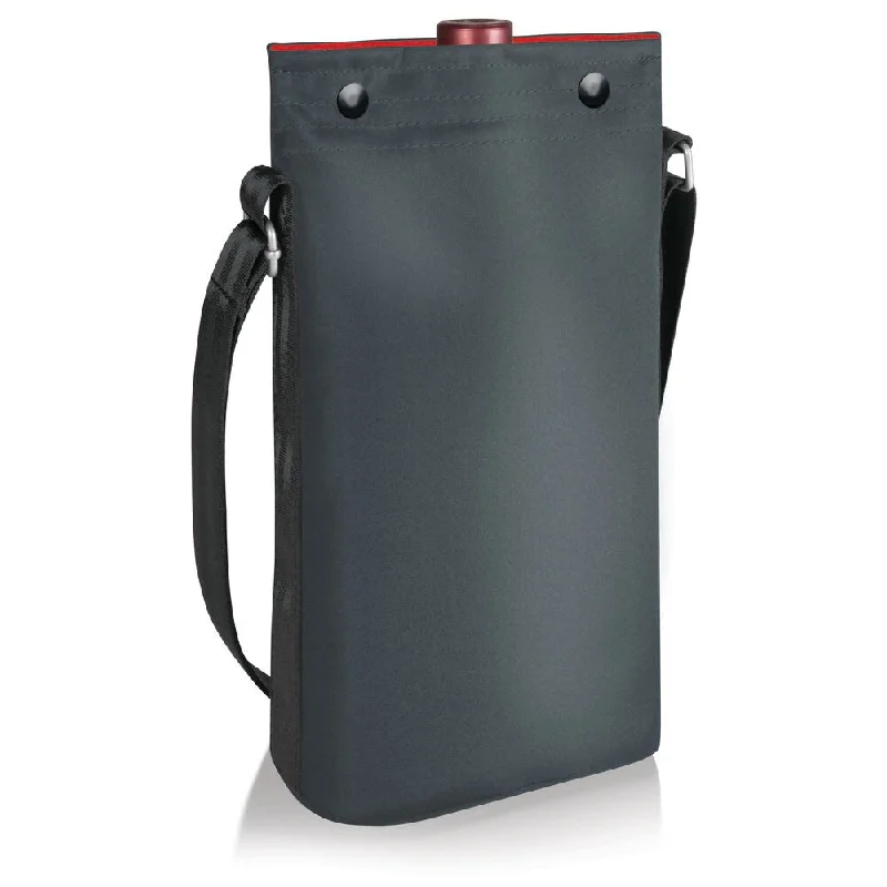 Picnic Time Grey Red Wine Caddy Beverage Tote