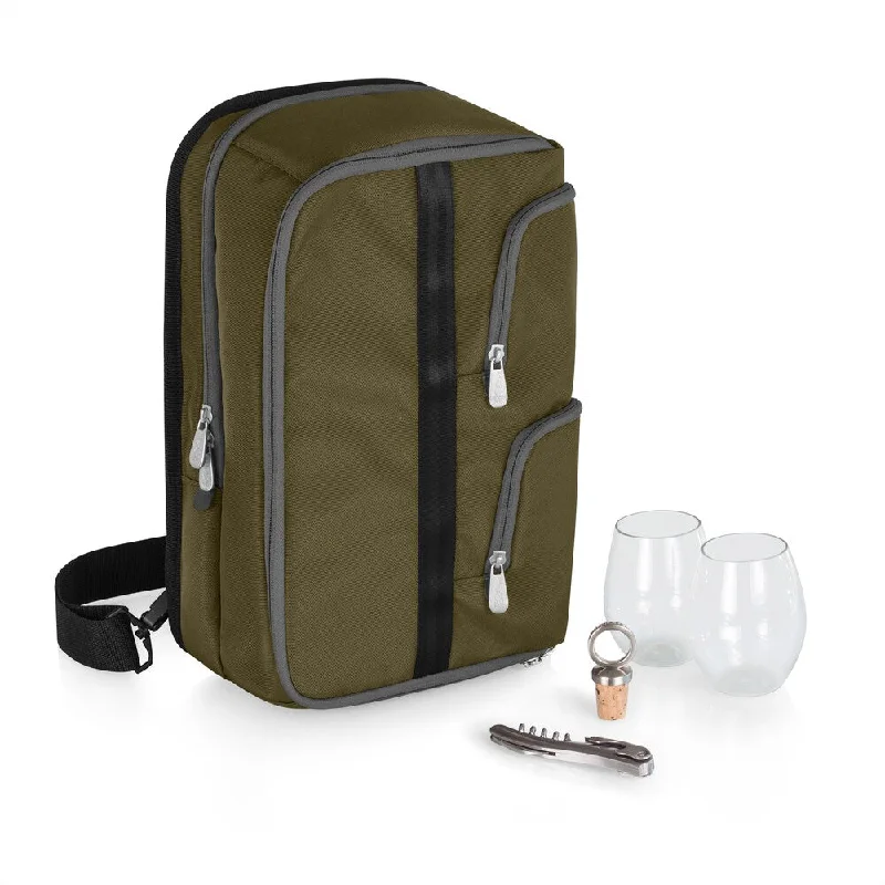 Picnic Time Khaki Tiburon Wine Tote
