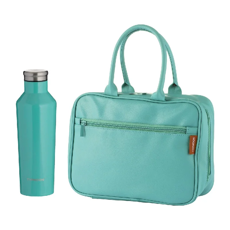 Pure Lunch Bag and Stainless Steel Bottle Set - Blue