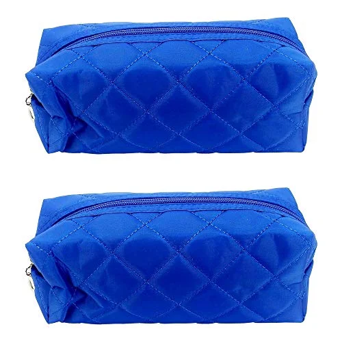 𝐊𝐢𝐧𝐠𝐬𝐥𝐞𝐲 Quilted Cosmetic Bag - Multi-Purpose Zipper makeup Bag Pouch - Cosmetic Bag Pouch Handy Organizer - Cosmetic Bag Organizer Pouch for Travel with Zipper, Blue - Lot of 2 𝐊𝐢𝐧𝐠𝐬𝐥𝐞𝐲 Quilted Cosmetic Bag - Multi-Purpose Zipper makeup Bag Pouch - Cosmetic Bag Pouch Handy Organizer - Cosmetic Bag Organizer Pouch for Travel with Zipper, Blue - Lot of 2