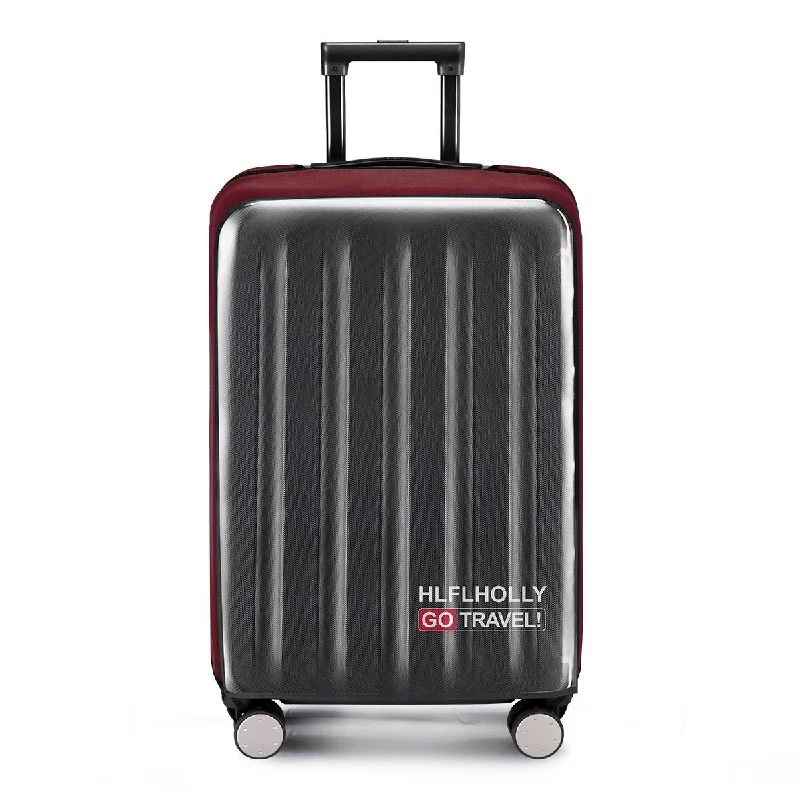 Removing-Free Travel Luggage Cover Suitcase Protector Fits 24 Inch Luggage Fits 20"22"24"26"28"30" Inch(Elastic cloth+Clear pvc)24",Wine Red Removing-Free Travel Luggage Cover Suitcase Protector Fits 24 Inch Luggage Fits 20"22"24"26"28"30" Inch(Elastic cloth+Clear pvc)24",Wine Red