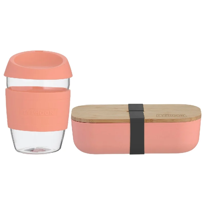 Reusable Coffee Cup and Lunchbox Two Piece Set