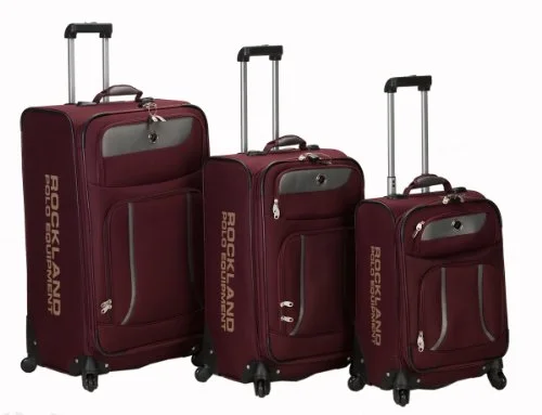 Rockland Luggage Navigator Spinner Polo Equipment 3 Piece Luggage Set, Burgundy, One Size Rockland Luggage Navigator Spinner Polo Equipment 3 Piece Luggage Set, Burgundy, One Size
