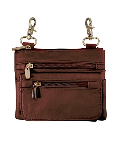 Roma Leathers Motorcyclist Fanny Pack - Four Main Compartments, Shoulder Strap - Brown Roma Leathers Motorcyclist Fanny Pack - Four Main Compartments, Shoulder Strap - Brown
