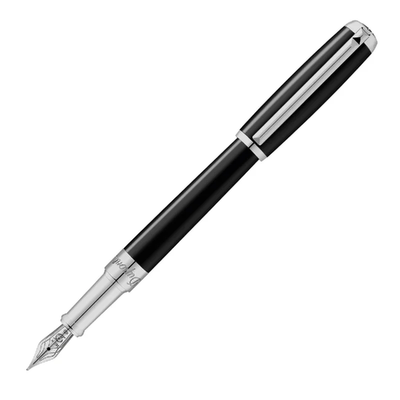 S. T. Dupont Line D Fountain Pen Black Lacquer with Palladium Fine