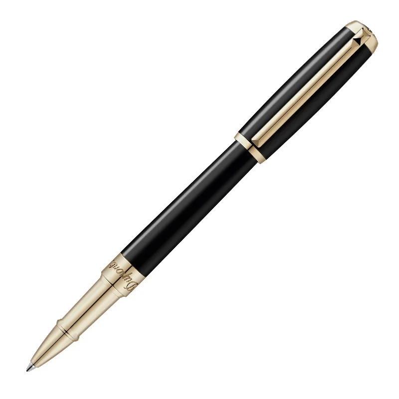 S. T. Dupont Line D Rollerball Pen Black Lacquer with Gold