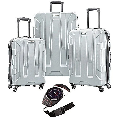 Luggage straps with buckle closures to secure overstuffed bagsSamsonite Centric 3Pc Hardside Luggage Set Silver With Portable Luggage Scale
