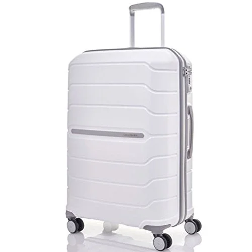 Lightweight luggage tags with personalized names and contact info for easy identificationSamsonite Freeform 24 inch Spinner White