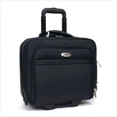 Anti - theft RFID blocking travel wallet for safe money and card storageSamsonite(R) Double Gusset Wheeled Portfolio, Black