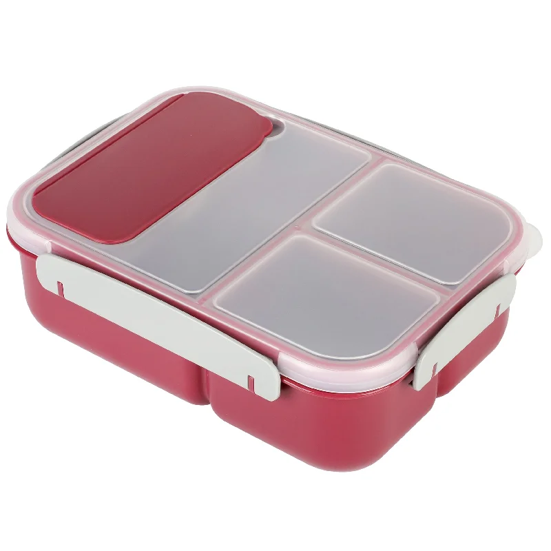 Spice by Tia Mowry Spicy Thyme Lunch Box Container with Flatware in Pink - Dark Pink Spice by Tia Mowry Spicy Thyme Lunch Box Container with Flatware in Pink - Dark Pink