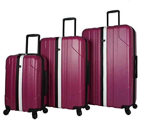 Steve Madden B-Stripe Luggage Sets 3 Piece Hardside Suitcase With Spinner Wheels (B-Stripe Steve Madden B-Stripe Luggage Sets 3 Piece Hardside Suitcase With Spinner Wheels (B-Stripe