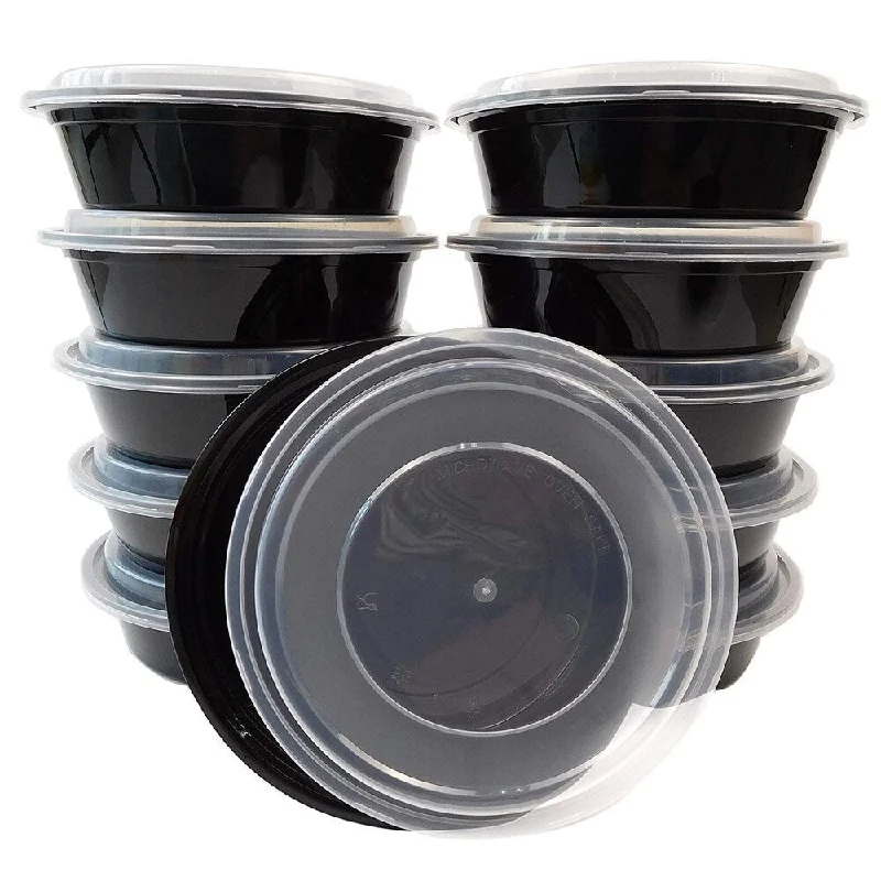 Table To Go 240-Pack Round Bento Lunch Boxes with Lids (1 Compartment/ 24 oz) (Black) Table To Go 240-Pack Round Bento Lunch Boxes with Lids (1 Compartment/ 24 oz) (Black)