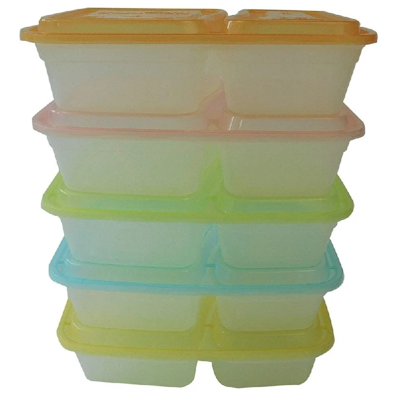 Table To Go 50-Pack Bento Lunch Boxes with Lids (2 Compartment/ 32 oz) (Multicolor Lids) - Multi Table To Go 50-Pack Bento Lunch Boxes with Lids (2 Compartment/ 32 oz) (Multicolor Lids) - Multi