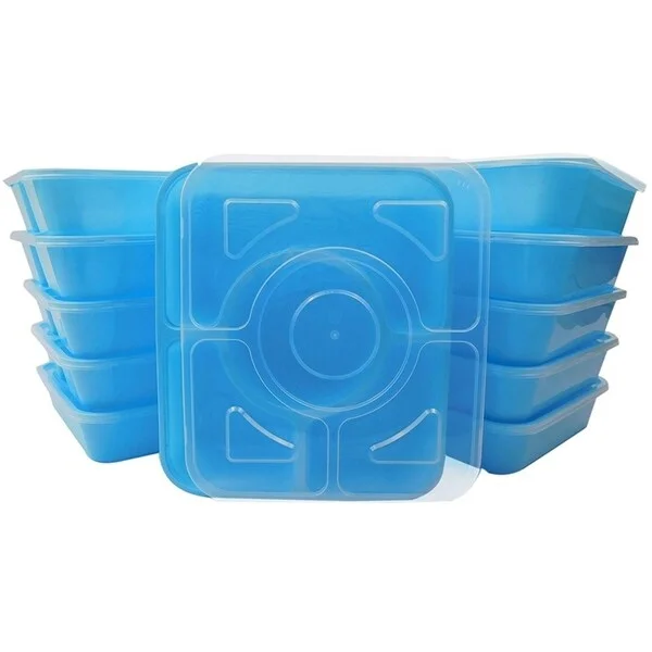 Table To Go 50-Pack Bento Lunch Boxes with Lids (4 Compartment/ 36 oz) , Freezer Safe Meal Prep Containers , (Blue) - Blue Table To Go 50-Pack Bento Lunch Boxes with Lids (4 Compartment/ 36 oz) , Freezer Safe Meal Prep Containers , (Blue) - Blue