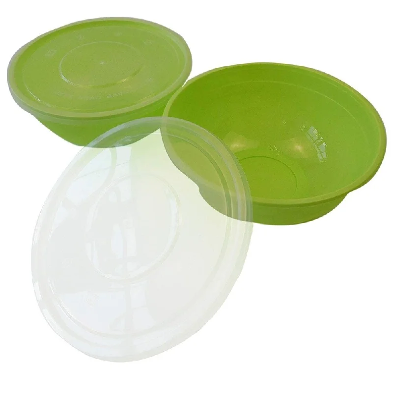 Table To Go 50-Pack Storage Noodle Bowls with Lids (1 Compartment/ 35 oz) (Green) - Green
